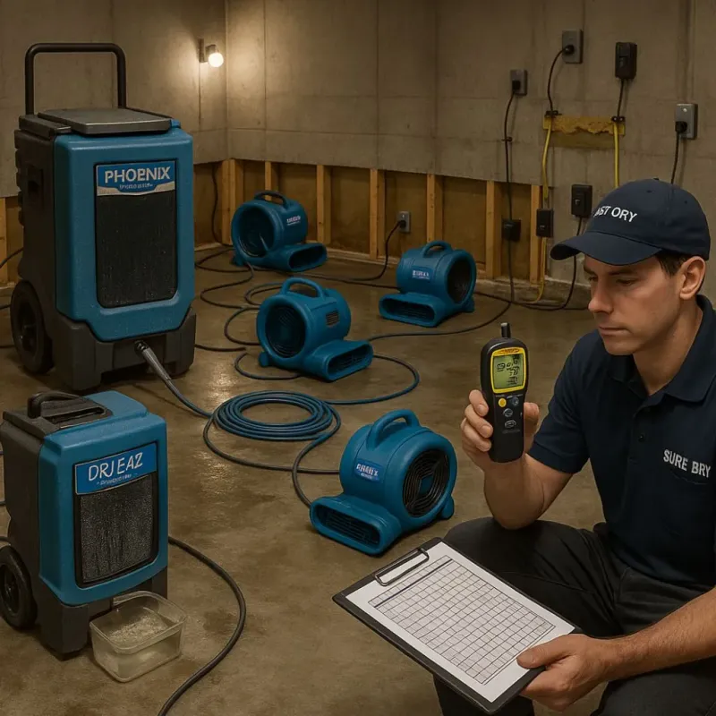 Structural Drying and Dehumidification process in Watauga, TX